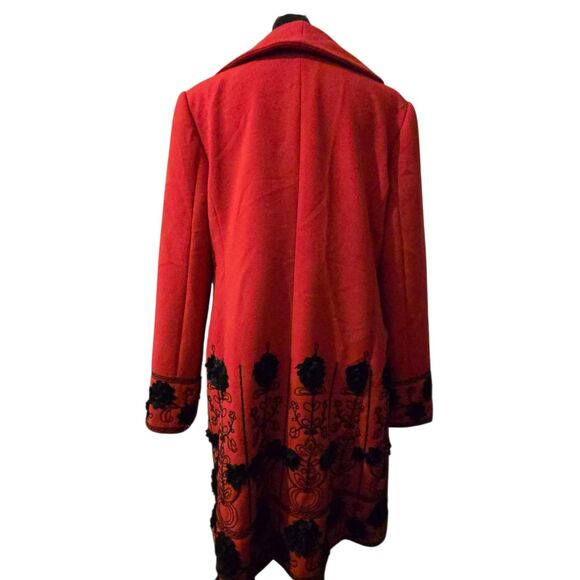 Peter Nygard Floral Dark Academia Jacket Coat Heavy Red Size 14 Whimsigoth - Picture 2 of 10